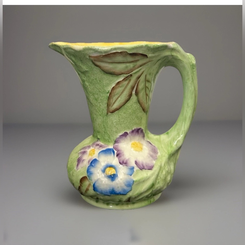 James Kent Fenton Poppy Floral Majolica -style Art Decco Small Jug Pitcher